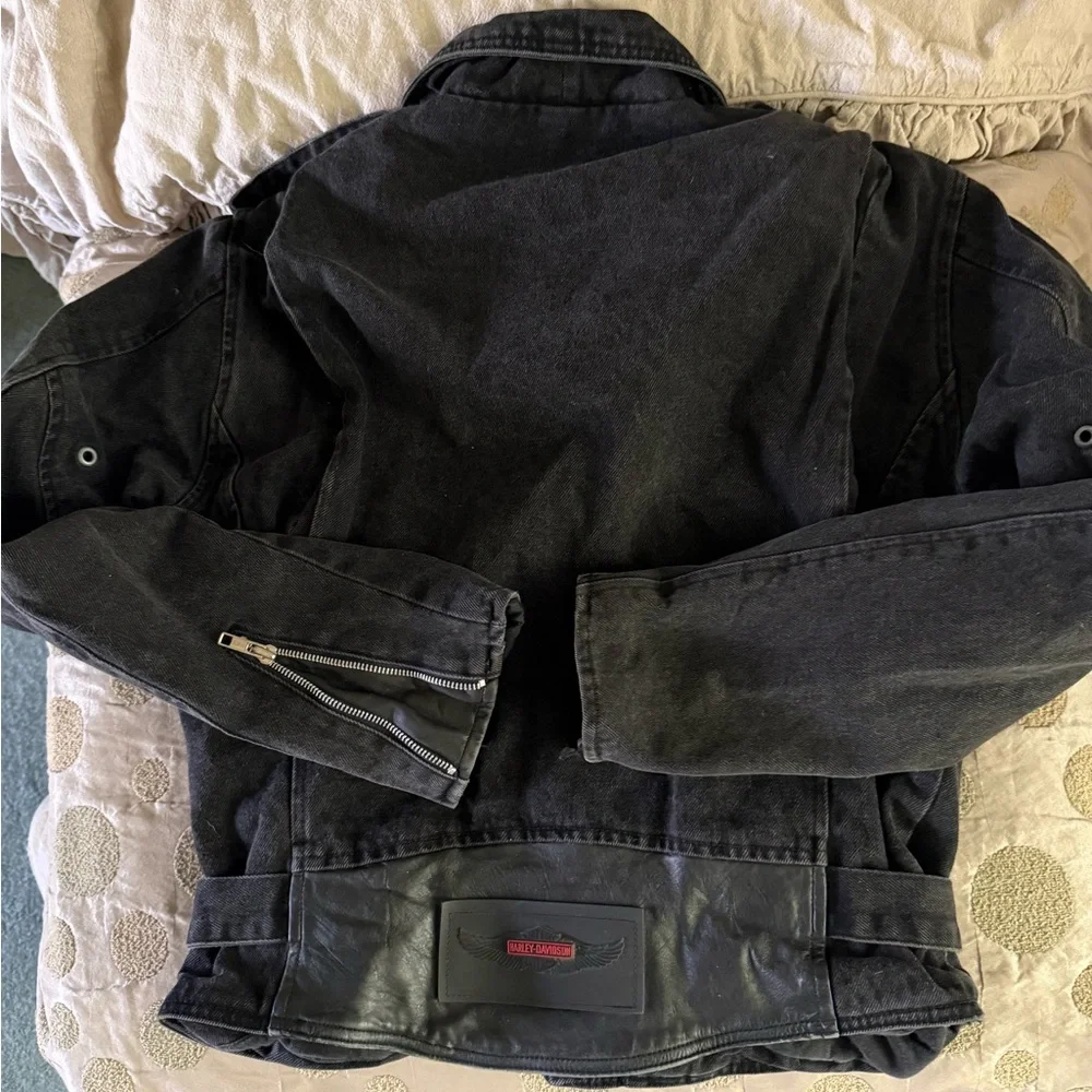 HARLEY DAVIDSON black denim unisex jacket - Picture 7 of 9